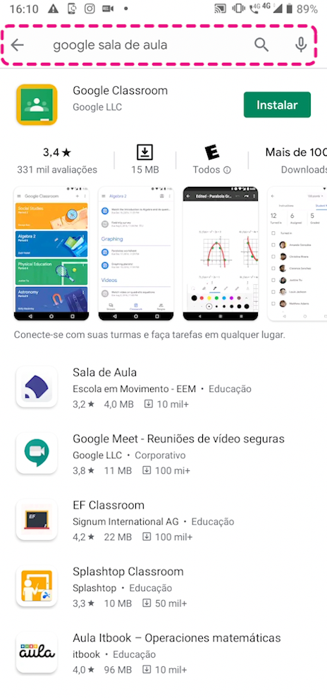 como baixar o google sala de aula no celular android - imagem2